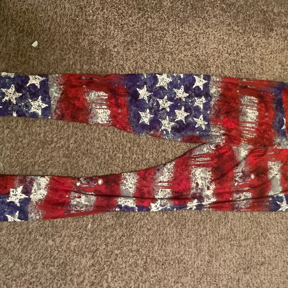 4th of July Lularoe American flag leggings size L - Picture 2 of 4